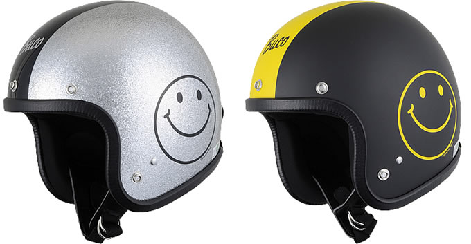 23年 人気商品 スマイル ニコちゃん ツーリング ジェットヘルメット